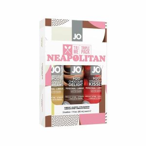 Water Based Lube | System Jo Tri Me Triple Pack Neapolitan Flavored Lube Lube Water Based Lube